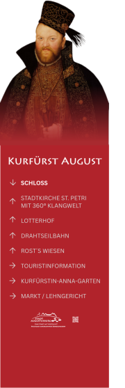 Schloss Touristinfo Kurfürstin-Anna-Garten Kirche St. Petri Drahtseilbahn - 1